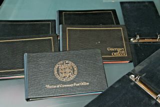 Guernsey & Alderney Colln Of 70,  Pres Packs In 5 Volumes,  2 Empty Albums