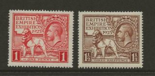 Gb 1925 British Empire Exhibition Wembley Set Sg432 - 3 Fine Mnh