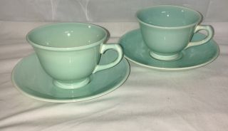 2 Taylor Smith Taylor Ts&t Luray Pastels Green Cups & Saucers