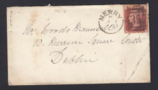 1873 Gb Qv Qvr Penny Red Cover From Newry To Dublin Ireland Irish Postal History