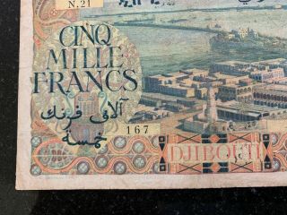 Djibouti Africa Somalia 5000 Francs Banknote FRENCH AFARS & ISSAS 1969 2 3