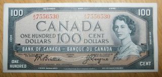 Canada 1954 $100 Beattie/coyne Signature Uncirculated