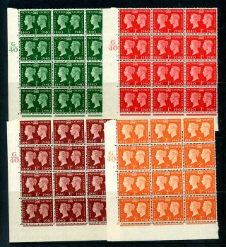 1940 Stamp Centenary Control Block 4 Values (1d Perf Splitting) Umm (n635)