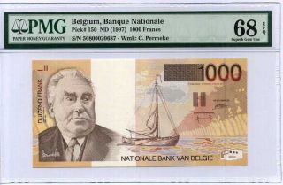 Belgium 1000 1,  000 Francs Nd 1997 P 150 Gem Unc Pmg 68 Epq Highest
