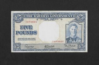 Vf 5 Pounds 1936 Bahamas England