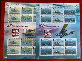 Isle Of Man Iom 2009 Mnh Sheetlets X 2 Naval Aviation Airship Helicopter Harrier
