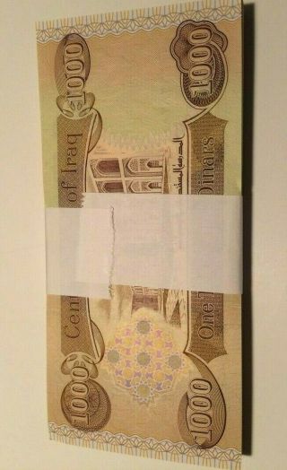 100 X 1,  000 Iraqi Dinar Notes = 100,  000 Uncirculated Iqd - Active & Authentic