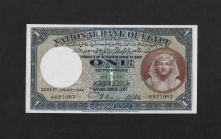 Unc Sign.  Nixon 1 Pound 1944 Egypt Britain