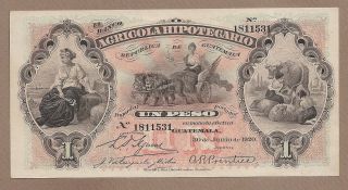 Guatemala: 1 Peso Banknote,  (unc),  P - S101b,  30.  06.  1920,