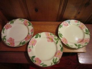 Set Of 3 Vintage Franciscan Desert Rose 11 " Dinner Plates Usa Euc
