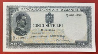 Romania 500 Lei 1936 P42 Banknote Unc