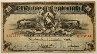 Guatemala - Banco De Guatemala 25 Pesos January 14,  1908 P - S146.