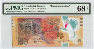 Trinidad & Tobago 2014 P - 54 Pmg Gem Unc 68 Epq 50 Dollars Commemorative