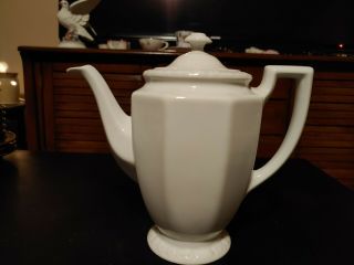 Rosenthal China Maria White Pattern Coffee Pot With Lid 9 " Foot To Final 49 Oz.