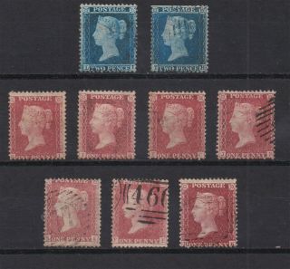 Lot:31662 Gb Qv 1d Red Penny Star Selection And 2d Blues