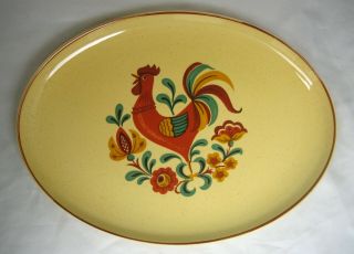 Taylor Smith Taylor 13.  5 " Oval Serving Platter In Reveille Rooster Pattern