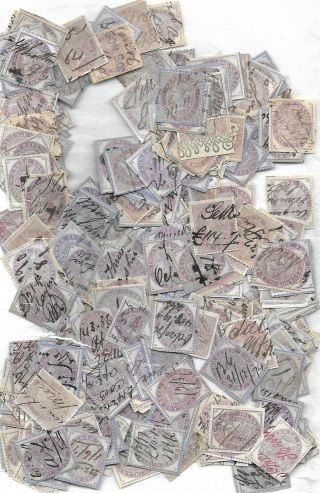 Gb Queen Victoria Revenues Kiloware On Piece 300,  Stamps