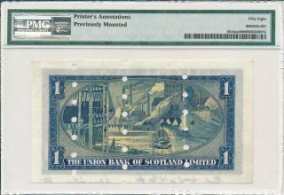 The Union Bank of Scotland Limited Scotland 1 Pound 1953 Specimen PMG 58 2