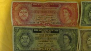 $5/$10/$10,  $20 Dollars The Government Of Belize