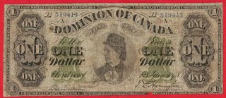 1878 $1 Dominion Of Canada Note Payable Montreal Dc - 8e - Ii - Circulated - Scarce