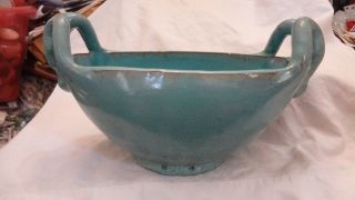 Large Vintage A R Cole Sanford North Carolina Art Pottery Double Handle Bowl