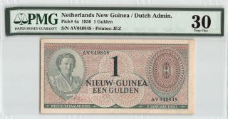 Netherlands Guinea 1950 P - 4a Pmg Very Fine 30 1 Gulden