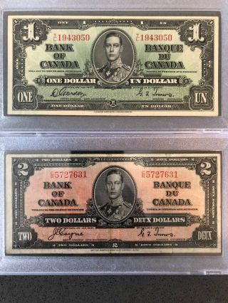 1937 Canada Banknote Set $1,  $2,  $5,  $10,  $20,  $50,  $100 Set