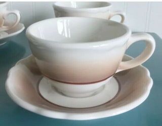 Homer Laughlin Best China Set Of 4 Restaurant Diner Coffee Cups Saucers Teacups