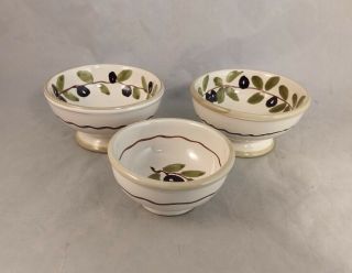Set Of 3 Williams Sonoma Olive Serving Bowls