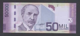 Costa Rica 50000 Colones 2009 Unc P.  279,  Banknote,  Uncirculated