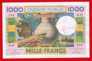 Djibouti,  French Somaliland,  Tresor Public,  1000 Francs,  Nd.