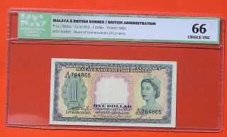 Malaya & British Borneo 1953 1 Dollar P.  1a Choice Unc Scarce Grade 66