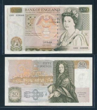 [103550] Great Britain Nd 1991 - 1993 50 Pounds Bank Note Sign Kentfield Unc P381c