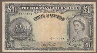 1953 Bahamas 1 Pound Note