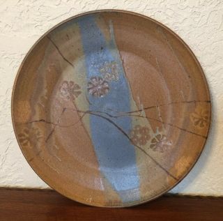 Large 13”1/4 Wishom Harrell Pottery Muncie,  In Abstract Platter Plate