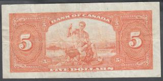 1935 BANK OF CANADA 5 DOLLARS BANK NOTE 2