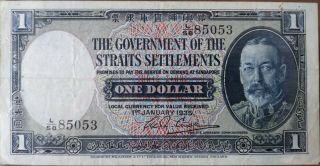 1 Dollar Straits Settlements 1935