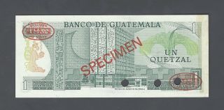 Guatemala One Quetzale ND (1972 - 83) P59s Prefix BL Specimen TLDR N1 AUNC - UNC 2