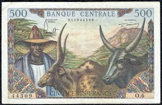 Cameroon 500 Francs 1962 Vf P - 11a.  2 Banknote