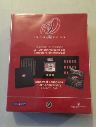 Montreal Canadiens 100 Year Anniversary Box Set Loonies,  Pins,  Stamps