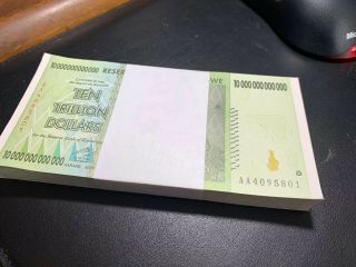 100 X Zimbabwe 10 Trillion Dollars - Uncirculated $10,  000,  000,  000,  000