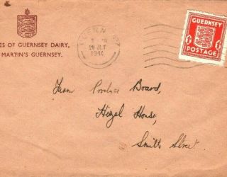 Channel Islands Guernsey Official States Of Guernsey Dairy 1941 Ww2 Aa365