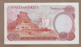 JERSEY: 20 Pounds Banknote,  (AU/UNC),  P - 14b,  1976, 2