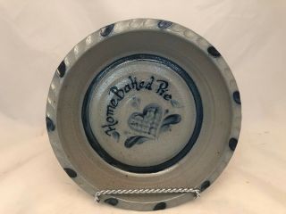 Vintage 1990 Rowe Pottery Home Baked Pie Heart Pie Plate Salt Glaze Stoneware