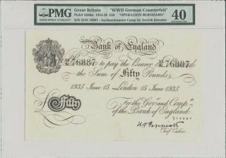 Bank Of England Great Britain 50 Pounds 1935 Operation Bernhard.  Pmg 40