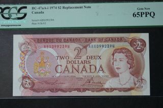 1974 Replacement Abx Bank Of Canada $2 Two Dollar Bc - 47aa - I Gem65 Ppq