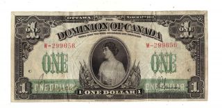 Dominion of Canada 1917 $1 One Dollar Large Bank Note with Princess Patricia R2 3