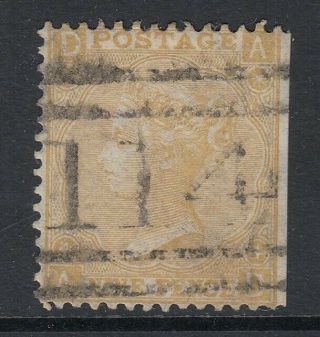 Gb Qv 9d Straw Sg98 Plate 4 Nine Pence Good 1865 Stamp