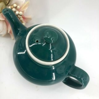 Vintage McCormick Teapot Green Baltimore Tea Pot with Infuser Strainer Insert 2