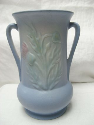 Hull Thistle Vase 63 6 & 1/2 " Blue Green Pink Made In Usa Art Pottery